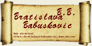 Bratislava Babušković vizit kartica